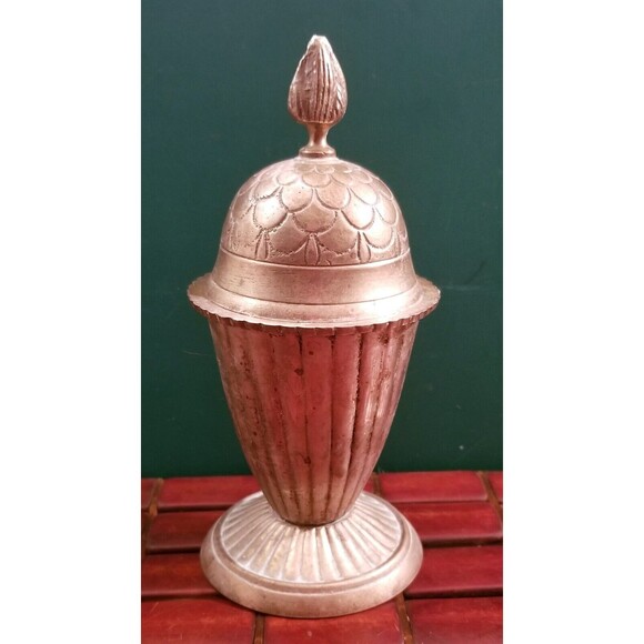 Vintage Victorian Style Decorative Silver Plated Lidded Urn 7.25" Tall - Picture 3 of 7